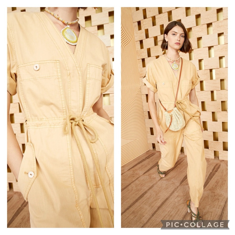 Ulla Johnson Navy V‑Neck Cotton Jumpsuit - Picture 8 of 8